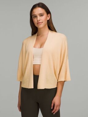 Lululemon Boxy Cashlu Knit Wrap Cardigan Prosecco